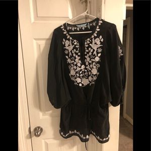 Guess by Marciano Black silk Morgana Tunic